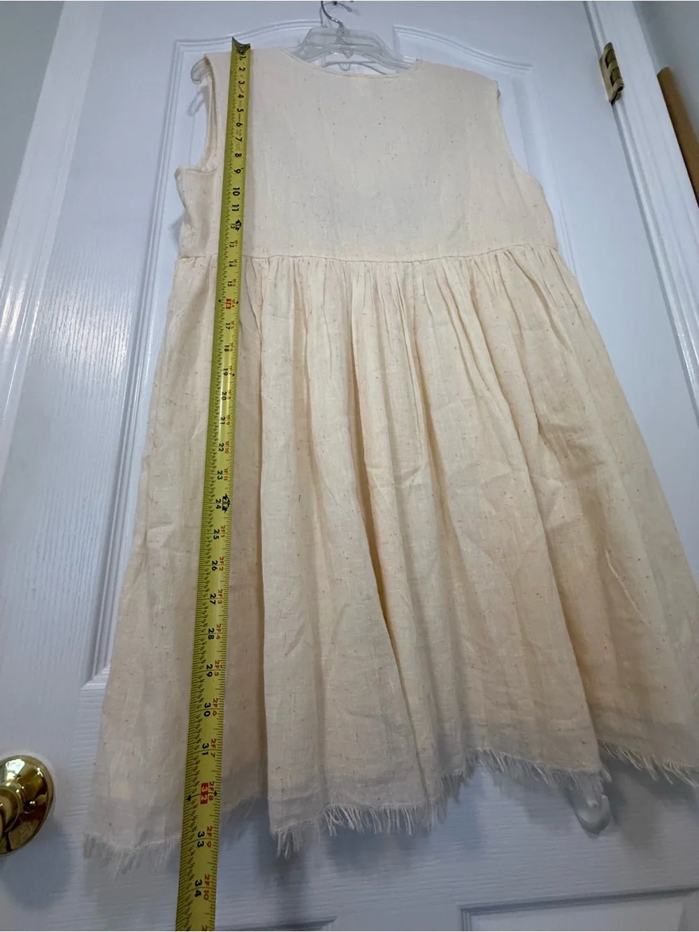 NATURAL LIFE Cream Sleeveless Dress with Bright Floral Embroidery 100% Cotton